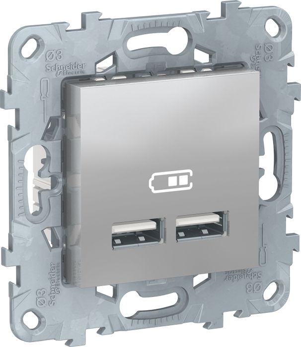 Розетка USB, 2-местная, тип А+А, 5 В / 2100 мА, алюминий UNICA NEW, NU541830, Серый, UNICA
Розетка USB, 2-местная, тип А+А, 5 В / 2100 мА, алюминий UNICA NEW, NU541830, Серый, UNICA