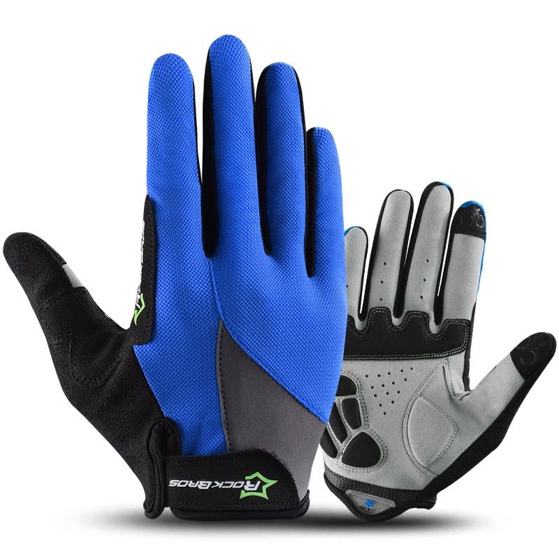 фото Перчатки велосипедные / перчатки спортивные rockbros s030, цвет синий, l (рос m/8)