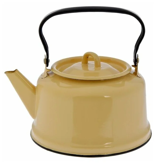 фото Чайник 3,5 л, эмалированная крышка, закатное дно, цвет бежевый nobrand