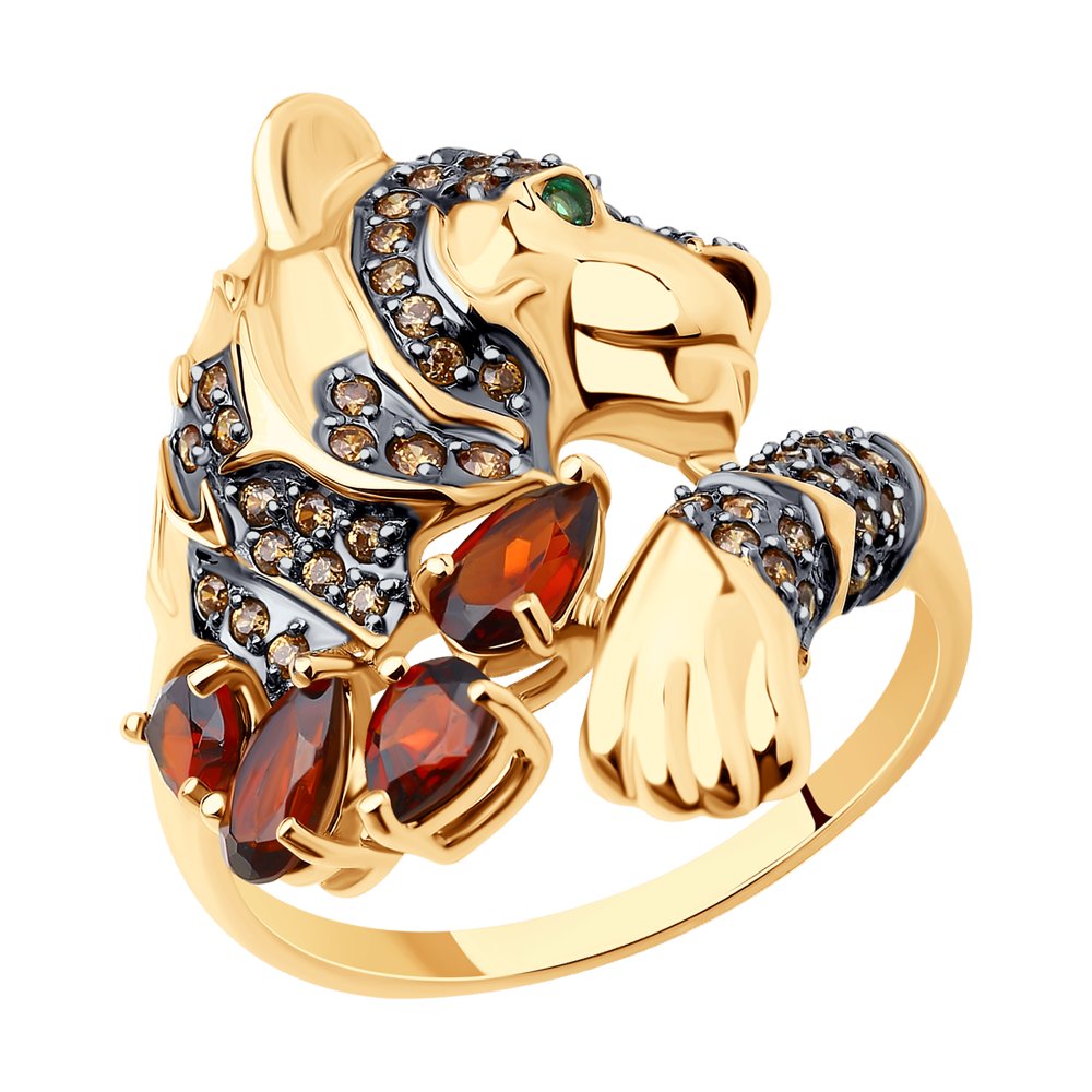 фото Кольцо из красного золота с фианитом р. 18 sokolov 716204