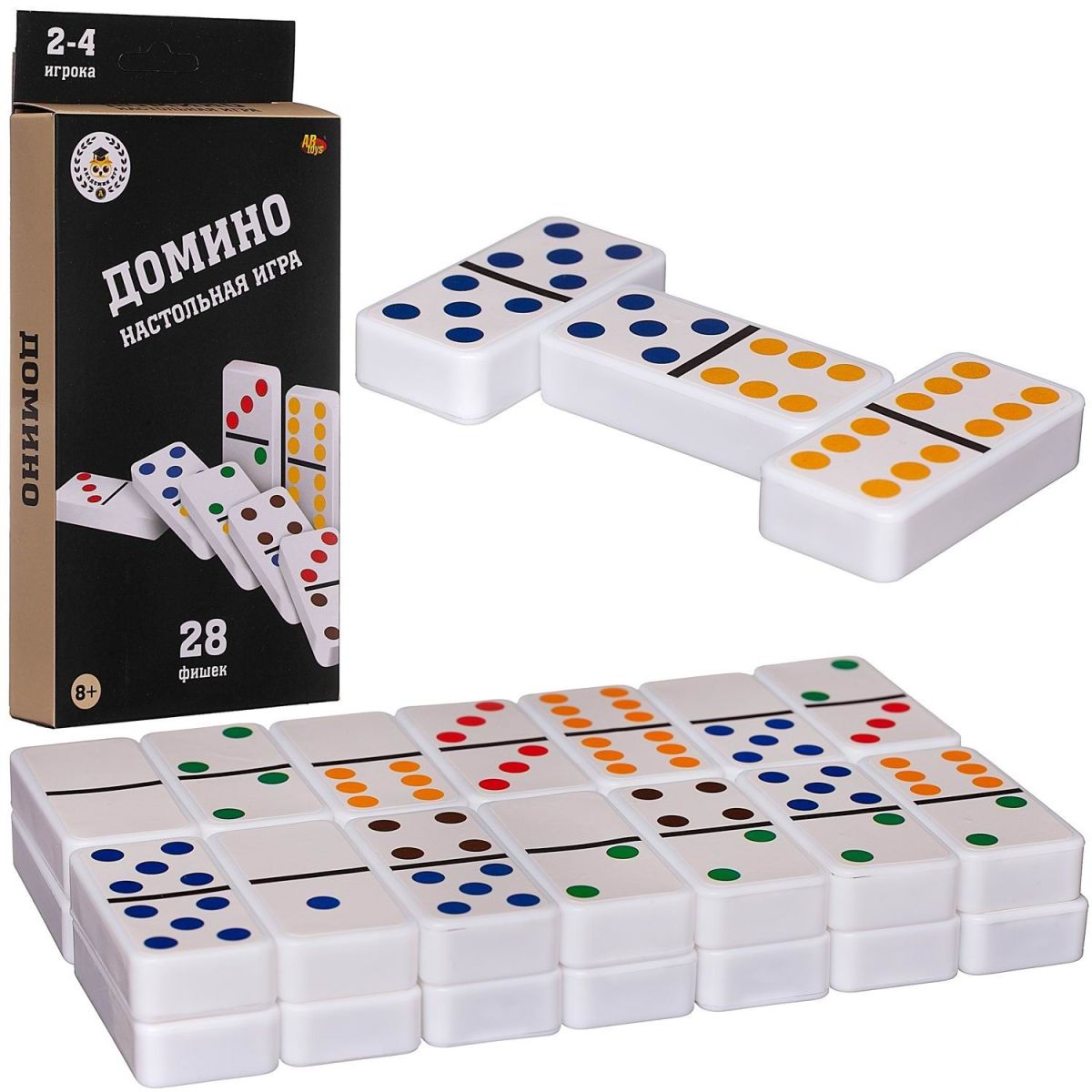 Настольная игра ABtoys Домино, в наборе 28 пластиковых костяшек 10х2,50х20,50 см 
Настольная игра ABtoys Домино, в наборе 28 пластиковых костяшек 10х2,50х20,50 см