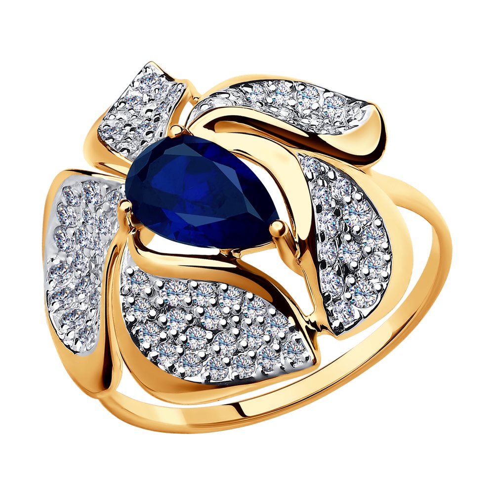 фото Кольцо перстень из красного золота с корундом р. 16,5 sokolov 714709