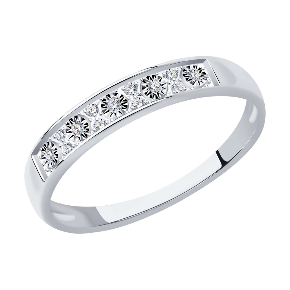 фото Кольцо из белого золота с бриллиантом р. 18,5 diamant 52-210-01232-1