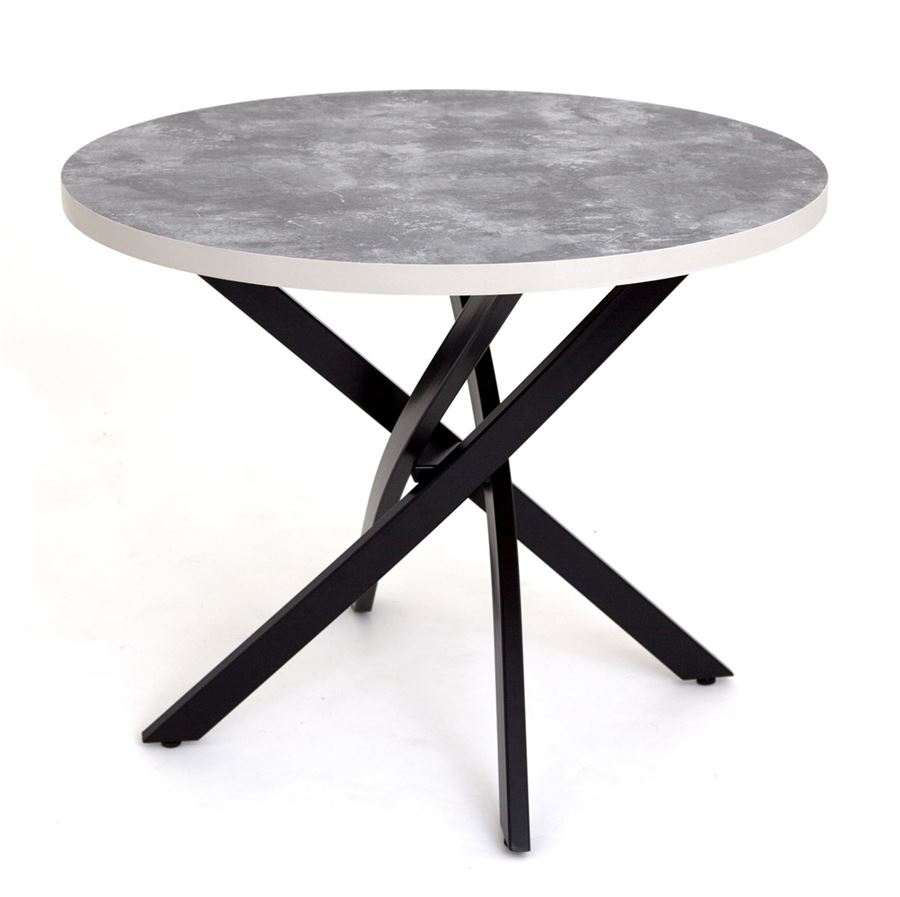 фото Круглый стол rb шип-32 ноги черные/пластик терра графит 1426/лдсп 32 мм/кромка серый