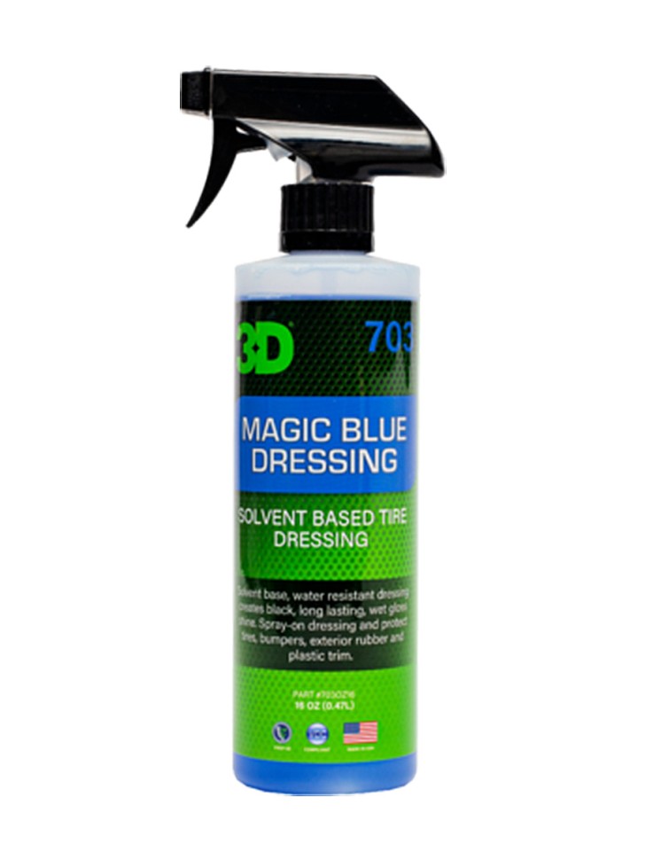 Очиститель шин 3D Car Care Magic Blue водонепроницаемый спрей на основе растворителя 0,48л 
Очиститель шин 3D Car Care Magic Blue водонепроницаемый спрей на основе растворителя 0,48л