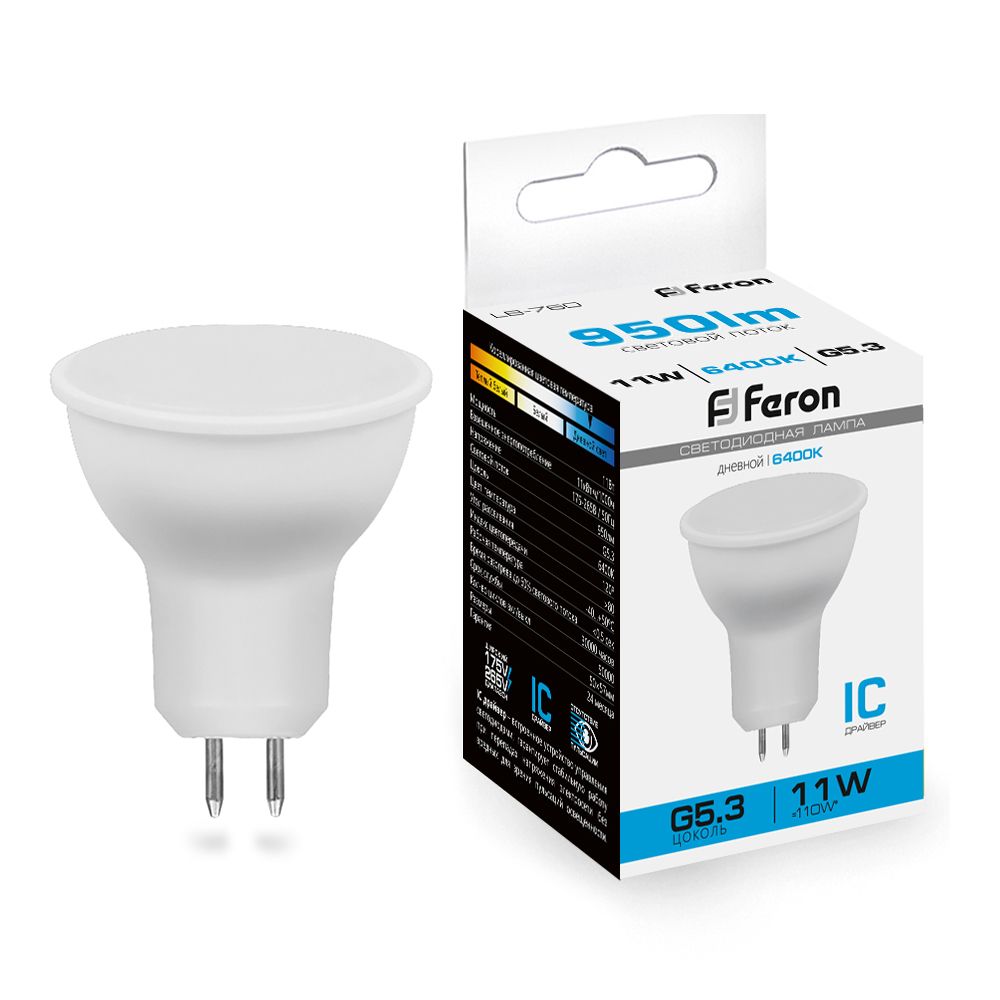Лампочка светодиодная FERON LB-760, 11Вт G5.3 175-265V дневной, упаковка 10 шт., 38139, LB-760
Лампочка светодиодная FERON LB-760, 11Вт G5.3 175-265V дневной, упаковка 10 шт., 38139, LB-760