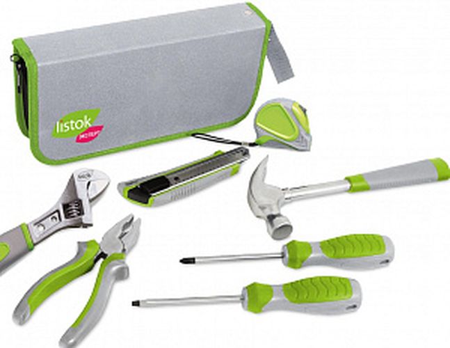 Набор инструмента бытового "Listok" зеленый в футляре 7шт 
Набор инструмента бытового "Listok" зеленый в футляре 7шт