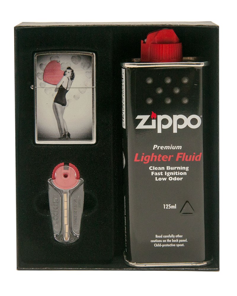 Набор ZIPPO: зажигалка 207 Valentine бензиновая, топливо, кремний для зажигалки, 207 Valentine Girl
Набор ZIPPO: зажигалка 207 Valentine бензиновая, топливо, кремний для зажигалки, 207 Valentine Girl