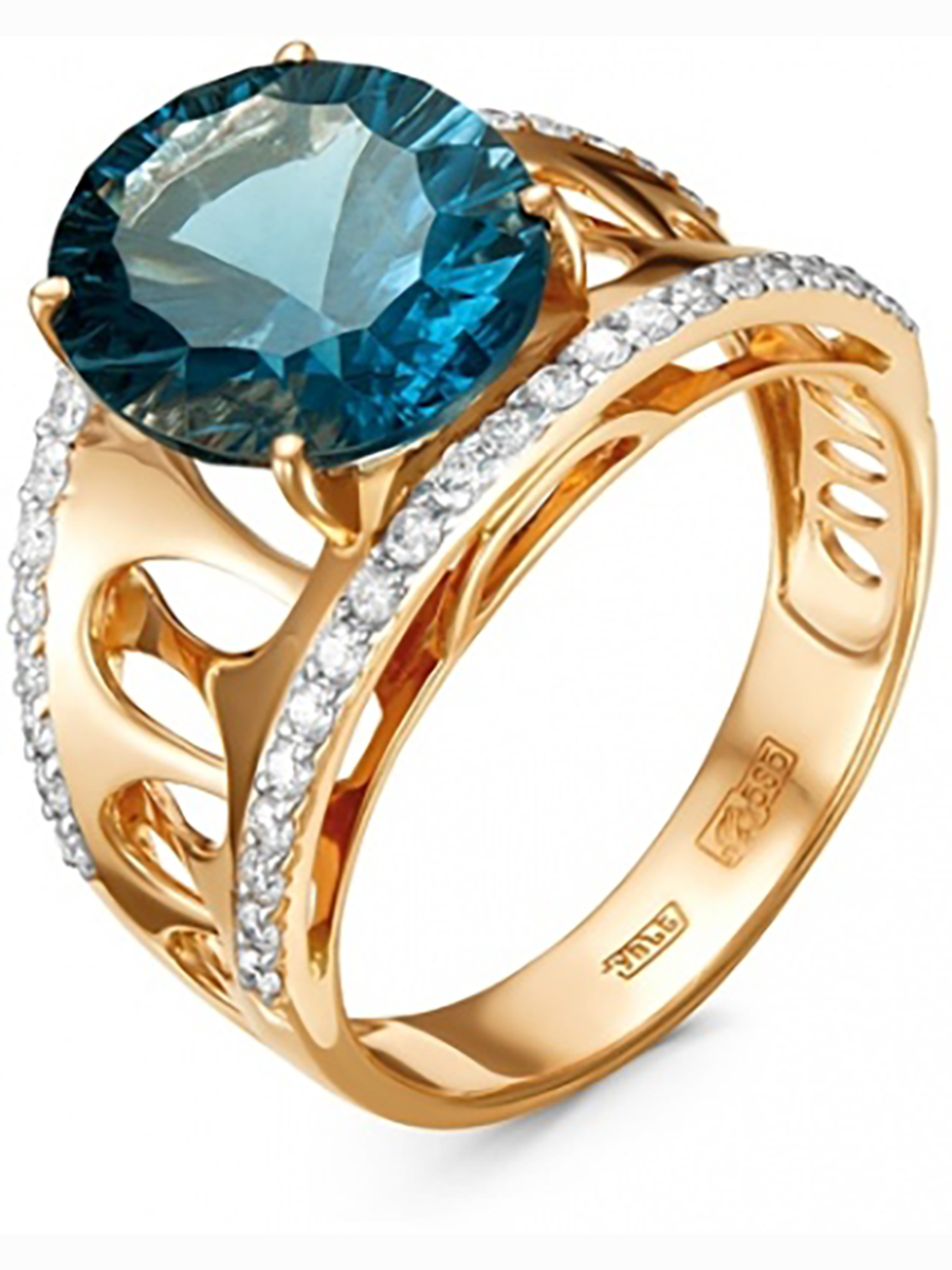 Кольцо с топазом и бриллиантами из красного золота Бриллианты Костромы 01-2906/5 18, 01-2906/5 
Кольцо с топазом и бриллиантами из красного золота Бриллианты Костромы 01-2906/5 18, 01-2906/5