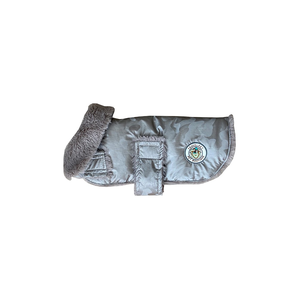 фото Попона для собак travelpet теплая цвет камуфляж серый, размер s
