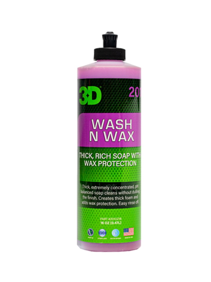 Автошампунь 3D Wash N Wax - Рh-сбалансированный шампунь с воском 2 в 1 для кузова 0.48л
Автошампунь 3D Wash N Wax - Рh-сбалансированный шампунь с воском 2 в 1 для кузова 0.48л