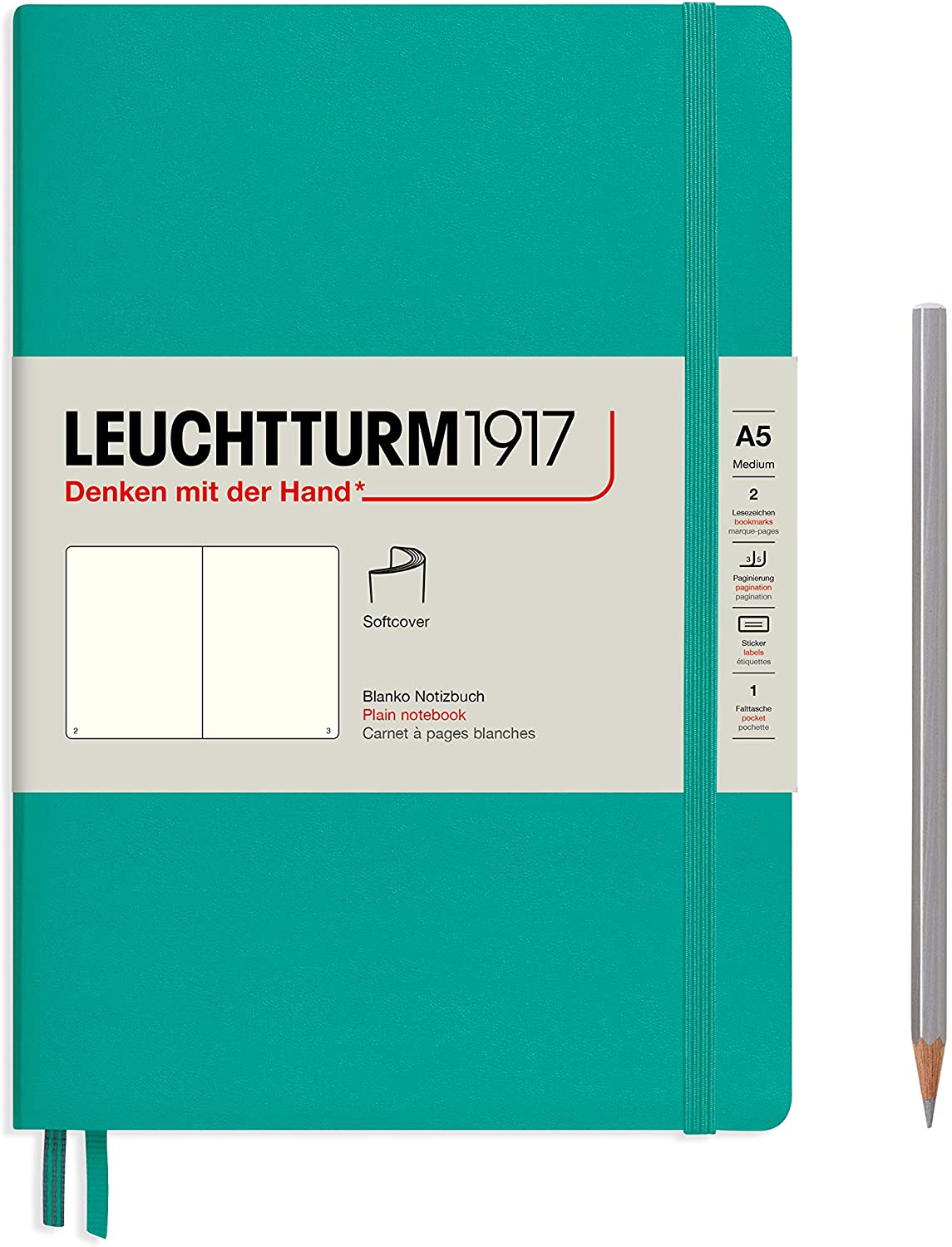 Блокнот Leuchtturm А5 (нелинованный) 61 лист изумрудный мягкая обложка, Softcover Medium
Блокнот Leuchtturm А5 (нелинованный) 61 лист изумрудный мягкая обложка, Softcover Medium