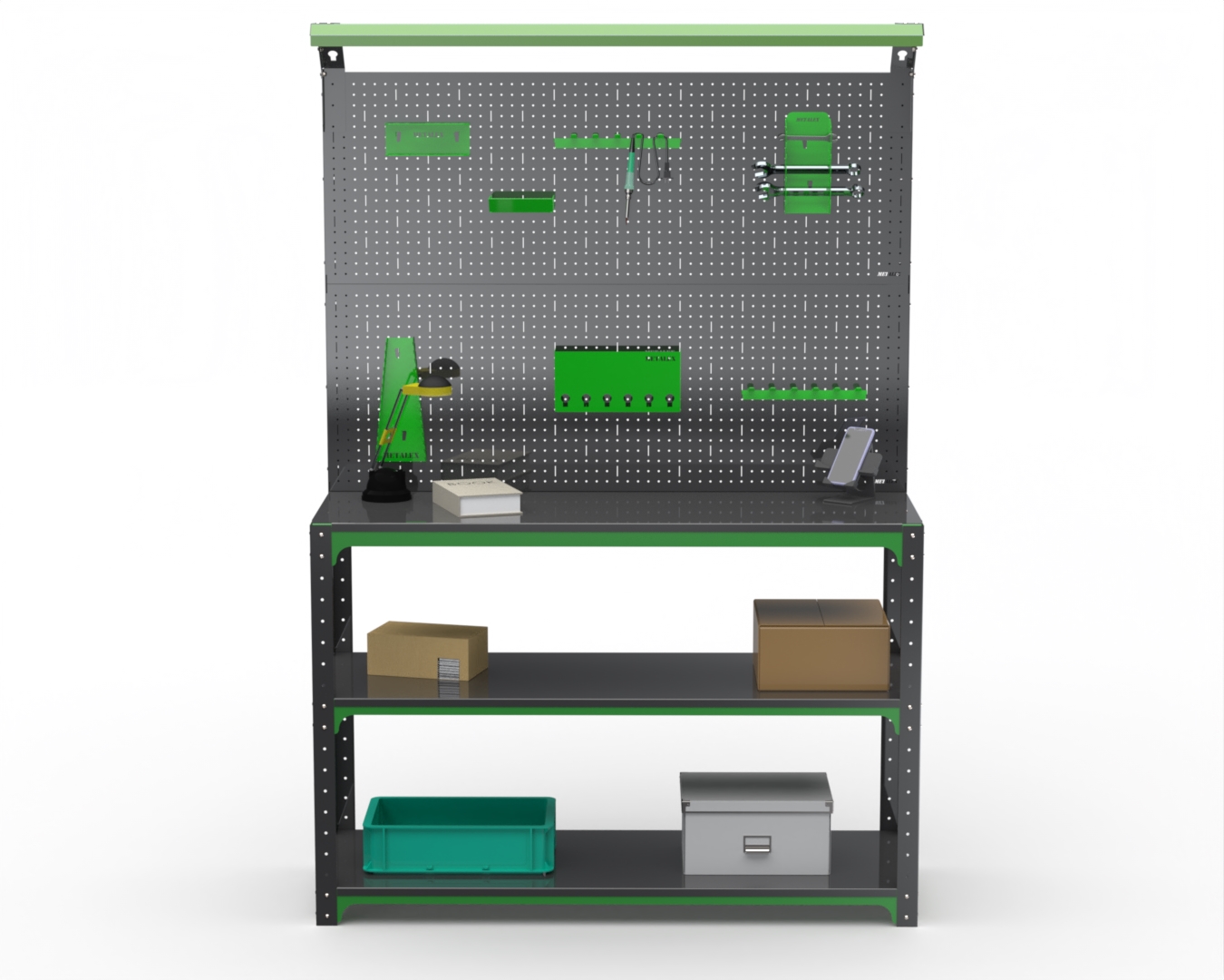 Стол-верстак Metalex 204371 KIT 950х1400х500 2-е полки, двойная перфопанель, освещение, Зеленый;серый
Стол-верстак Metalex 204371 KIT 950х1400х500 2-е полки, двойная перфопанель, освещение, Зеленый;серый