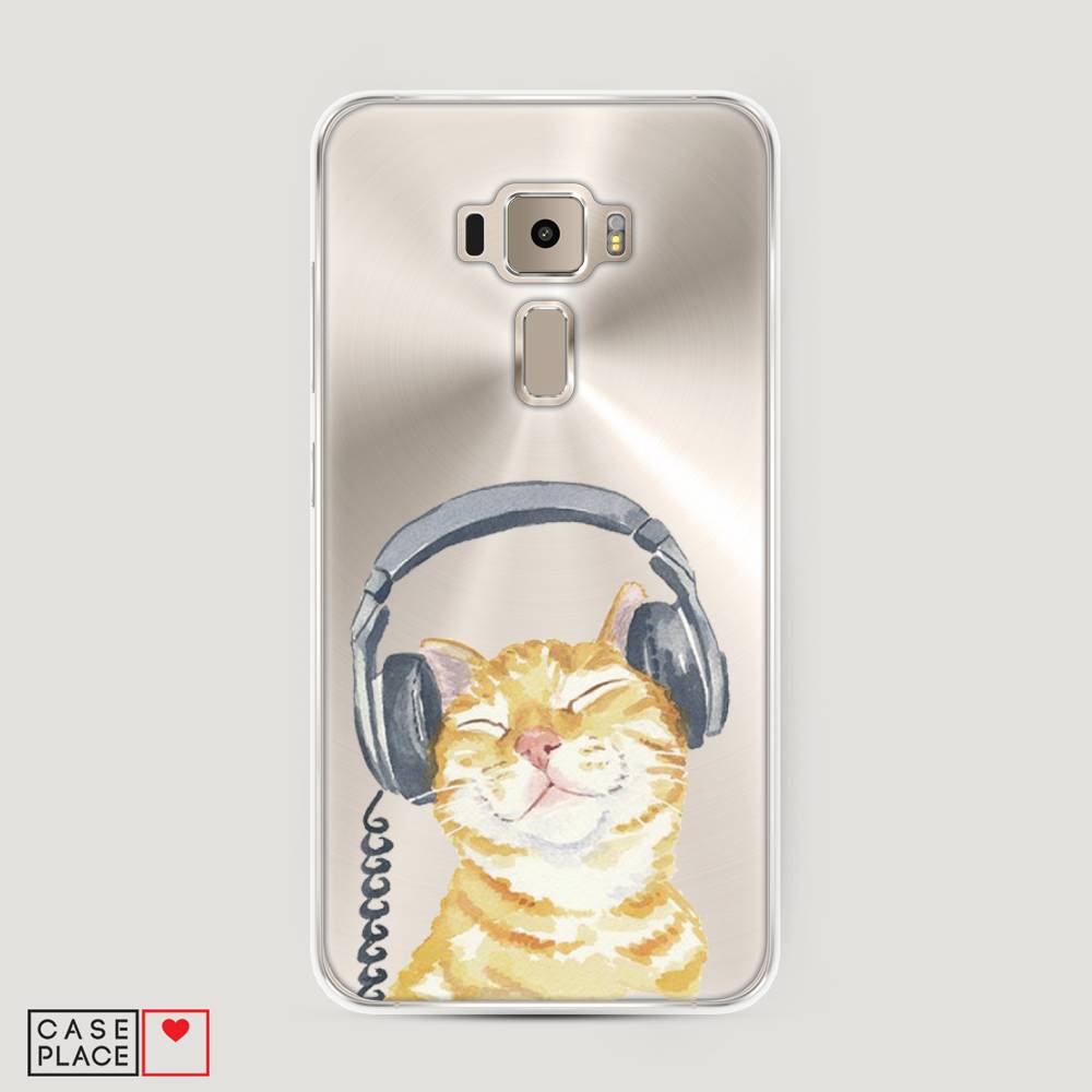 фото Чехол awog "кот меломан" для asus zenfone 3 ze520kl