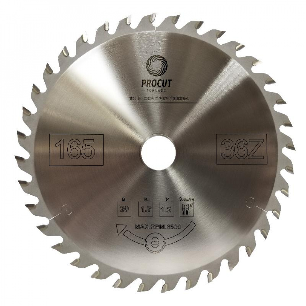 PROCUT Пила ультратонкая для продольного и поперечного реза 165x20x1.7/1.2 Z=36 797.165203
PROCUT Пила ультратонкая для продольного и поперечного реза 165x20x1.7/1.2 Z=36 797.165203