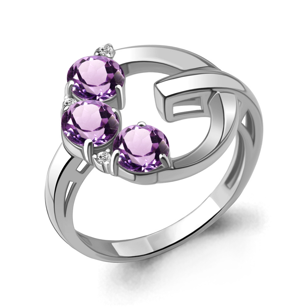 Кольцо из серебра с аметистом\фианитом Aquamarine Aquamarine 6963504А_925_р р, 6963504А_925_р
Кольцо из серебра с аметистом\фианитом Aquamarine Aquamarine 6963504А_925_р р, 6963504А_925_р