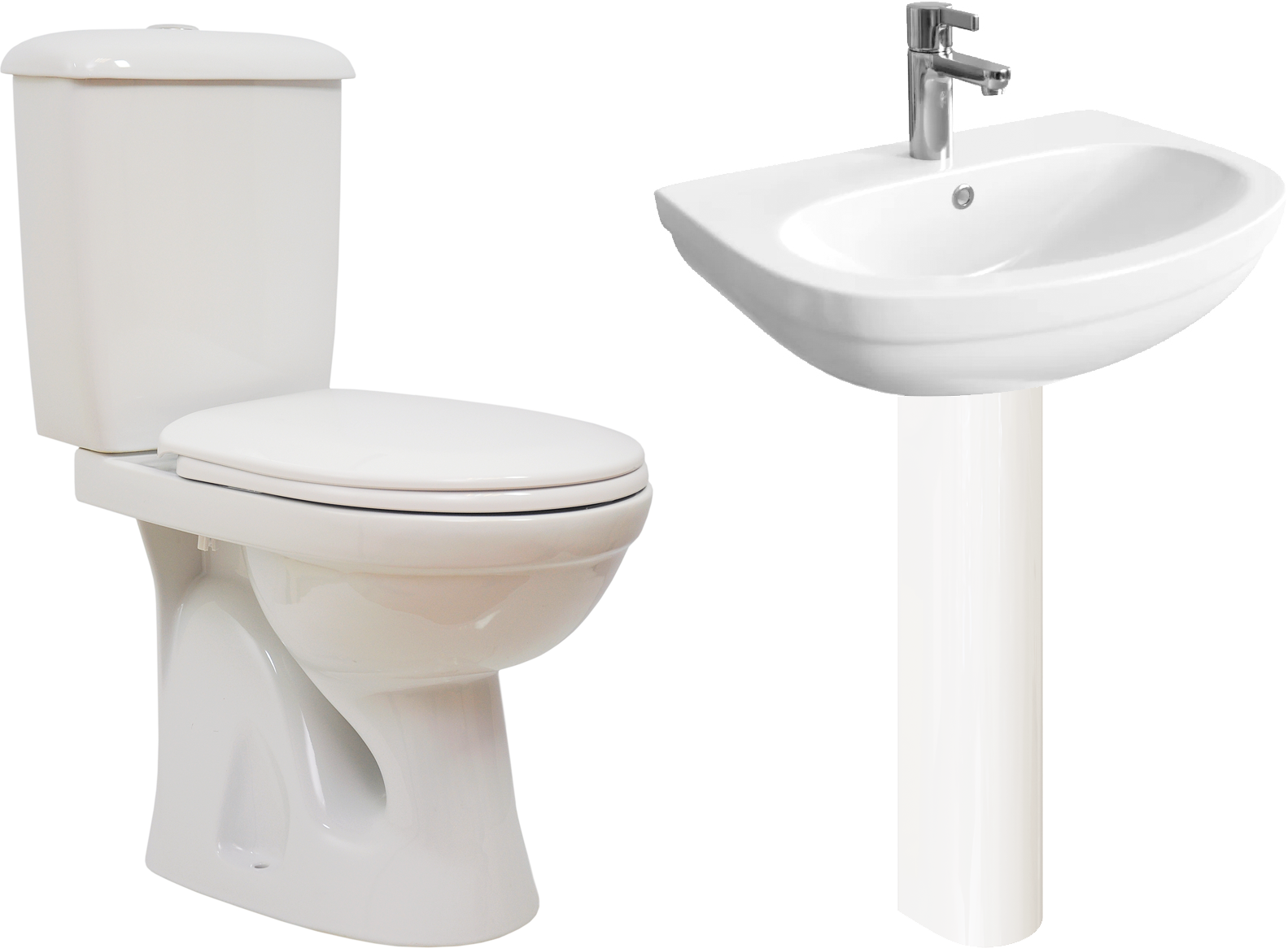 фото Комплект унитаз-компакт оскольская керамика суперкомпакт стандарт + раковина diwo коломна