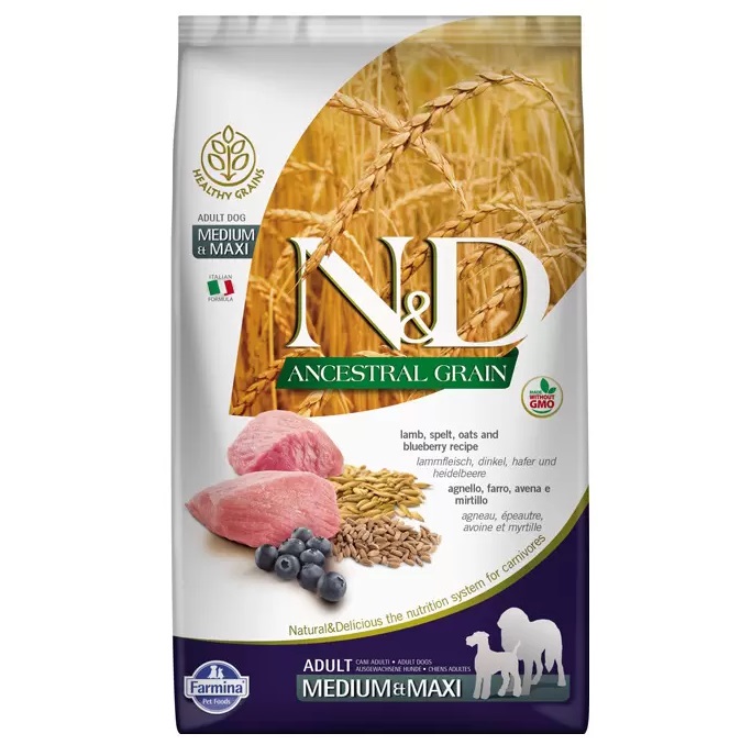 Сухой корм для собак Farmina N&D Adult Medium & Maxi, ягненок и черника, 2,5кг, N&D Dog Ancestral Grain
Сухой корм для собак Farmina N&D Adult Medium & Maxi, ягненок и черника, 2,5кг, N&D Dog Ancestral Grain