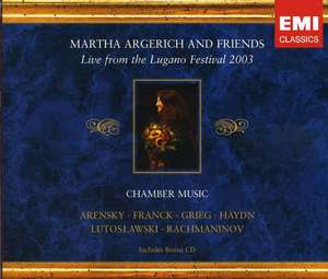LIVE FROM LUGANO FESTIVAL 2003 - Argerich, M./ Capucon, G./ Capucon, R./ Gurning, A., 3 CD
LIVE FROM LUGANO FESTIVAL 2003 - Argerich, M./ Capucon, G./ Capucon, R./ Gurning, A., 3 CD