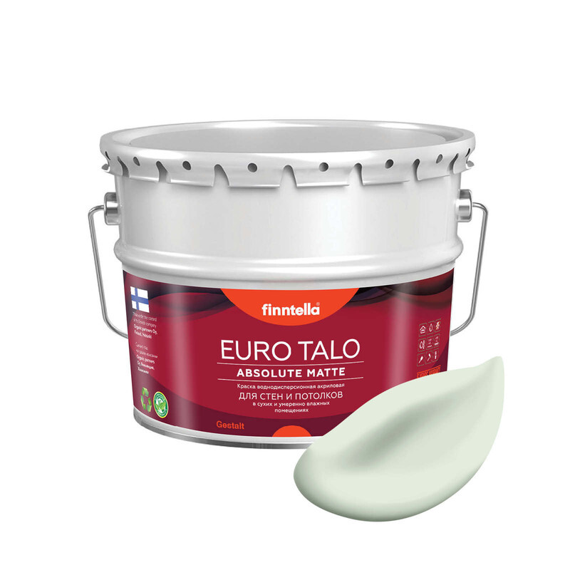Краска EURO TALO, KALPEA бледно-зеленый, 9л, экстраматовая EURO TALO FlatMatte для гостиной и спальни
Краска EURO TALO, KALPEA бледно-зеленый, 9л, экстраматовая EURO TALO FlatMatte для гостиной и спальни