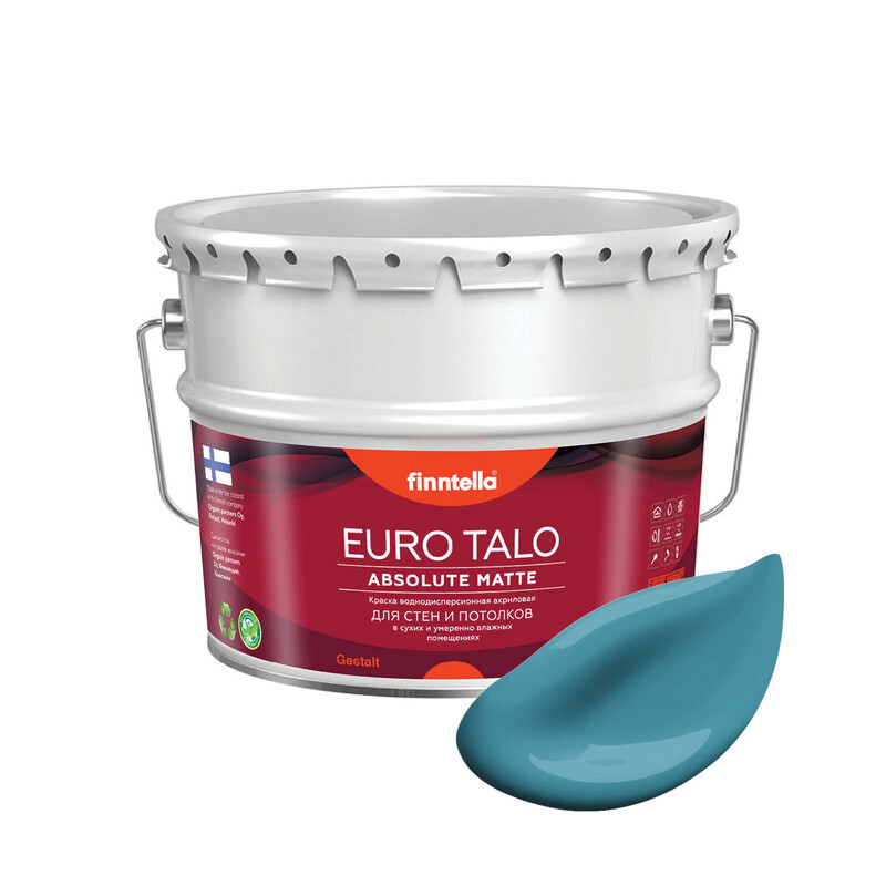 Краска EURO TALO, цвет OPAALI, 9л, Голубой, экстраматовая EURO TALO FlatMatte для гостиной и спальни
Краска EURO TALO, цвет OPAALI, 9л, Голубой, экстраматовая EURO TALO FlatMatte для гостиной и спальни