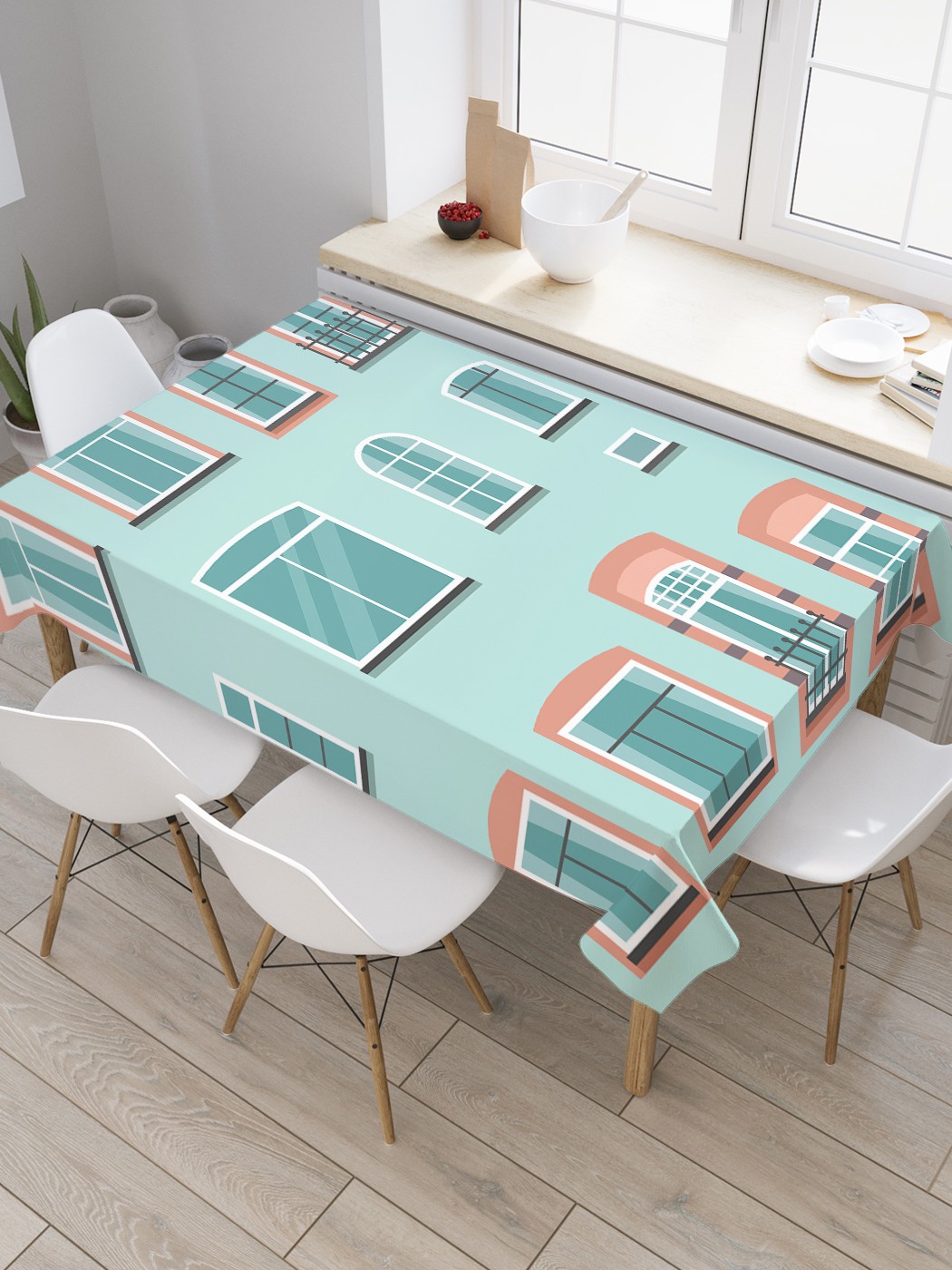 Скатерть прямоугольная JoyArty "Разновидности окон" из оксфорда, 120x145 см, Голубой, Разновидности окон 
Скатерть прямоугольная JoyArty "Разновидности окон" из оксфорда, 120x145 см, Голубой, Разновидности окон