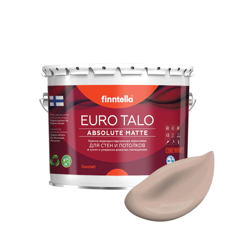 Краска EURO TALO, цвет JAUHE, 2,7л, Бежевый, экстраматовая EURO TALO FlatMatte для гостиной и спальни
Краска EURO TALO, цвет JAUHE, 2,7л, Бежевый, экстраматовая EURO TALO FlatMatte для гостиной и спальни