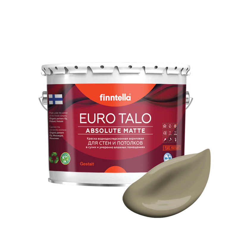 Краска EURO TALO, цвет RUSKEA KHAKI, 2,7л, Коричневый, экстраматовая EURO TALO FlatMatte для гостиной и спальни
Краска EURO TALO, цвет RUSKEA KHAKI, 2,7л, Коричневый, экстраматовая EURO TALO FlatMatte для гостиной и спальни