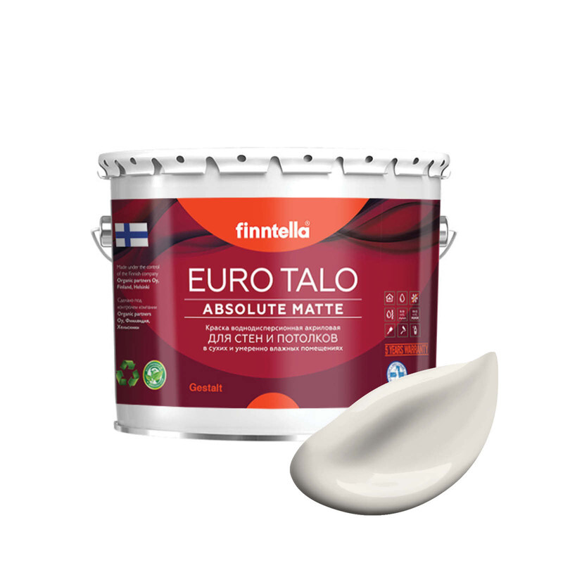 Краска EURO TALO, цвет PUUVILLA, 2,7л, Бежевый, экстраматовая EURO TALO FlatMatte для гостиной и спальни
Краска EURO TALO, цвет PUUVILLA, 2,7л, Бежевый, экстраматовая EURO TALO FlatMatte для гостиной и спальни