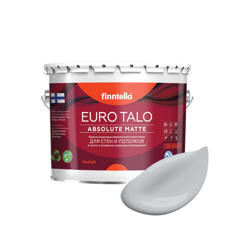 Краска EURO TALO, цвет TUULI, 2,7л, Серый, экстраматовая EURO TALO FlatMatte для гостиной и спальни
Краска EURO TALO, цвет TUULI, 2,7л, Серый, экстраматовая EURO TALO FlatMatte для гостиной и спальни