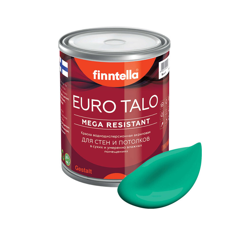 Краска EURO TALO, SMARAGDI изумрудный, 0,9л, Зеленый, экстраматовая EURO TALO FlatMatte для гостиной и спальни
Краска EURO TALO, SMARAGDI изумрудный, 0,9л, Зеленый, экстраматовая EURO TALO FlatMatte для гостиной и спальни