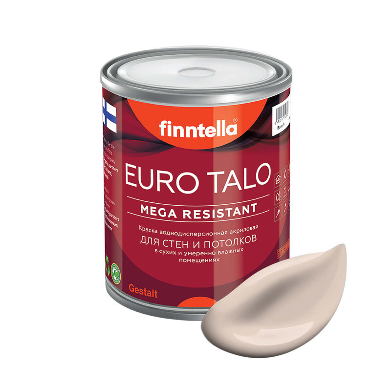Краска EURO TALO, цвет MAKEA AAMU, 0,9л, Бежевый, экстраматовая EURO TALO FlatMatte для гостиной и спальни
Краска EURO TALO, цвет MAKEA AAMU, 0,9л, Бежевый, экстраматовая EURO TALO FlatMatte для гостиной и спальни