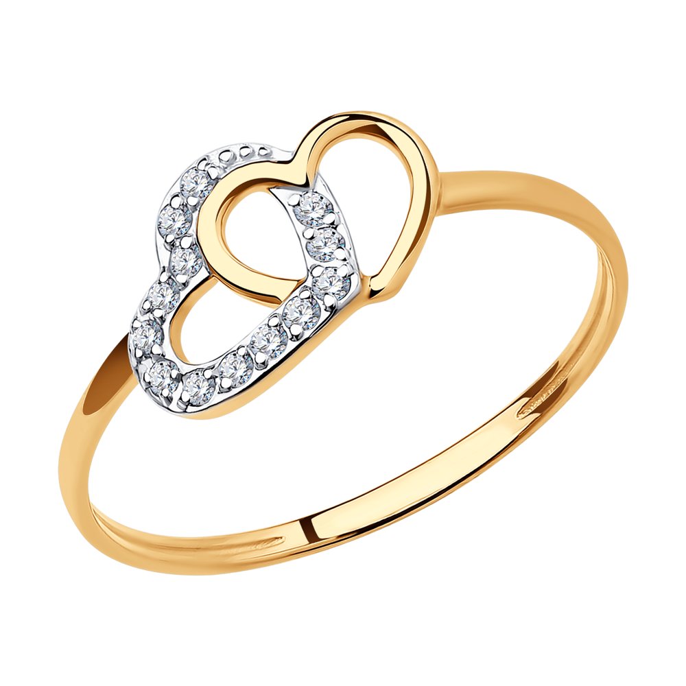 фото Кольцо из красного золота с фианитом р. 18 sokolov 018870