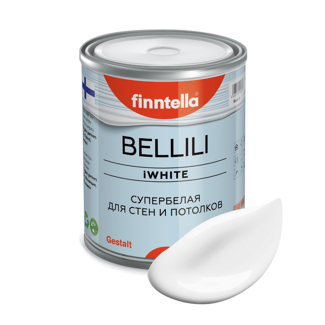 Краска BELLILI FINNTELLA с 4D глубоко-матовой белизной, Белый, BELLILI для потолка с 4D глубоко-матовой белизной
Краска BELLILI FINNTELLA с 4D глубоко-матовой белизной, Белый, BELLILI для потолка с 4D глубоко-матовой белизной