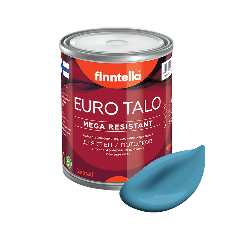 Краска EURO TALO, цвет AIHIO, 0,9л, Голубой, экстраматовая EURO TALO FlatMatte для гостиной и спальни
Краска EURO TALO, цвет AIHIO, 0,9л, Голубой, экстраматовая EURO TALO FlatMatte для гостиной и спальни