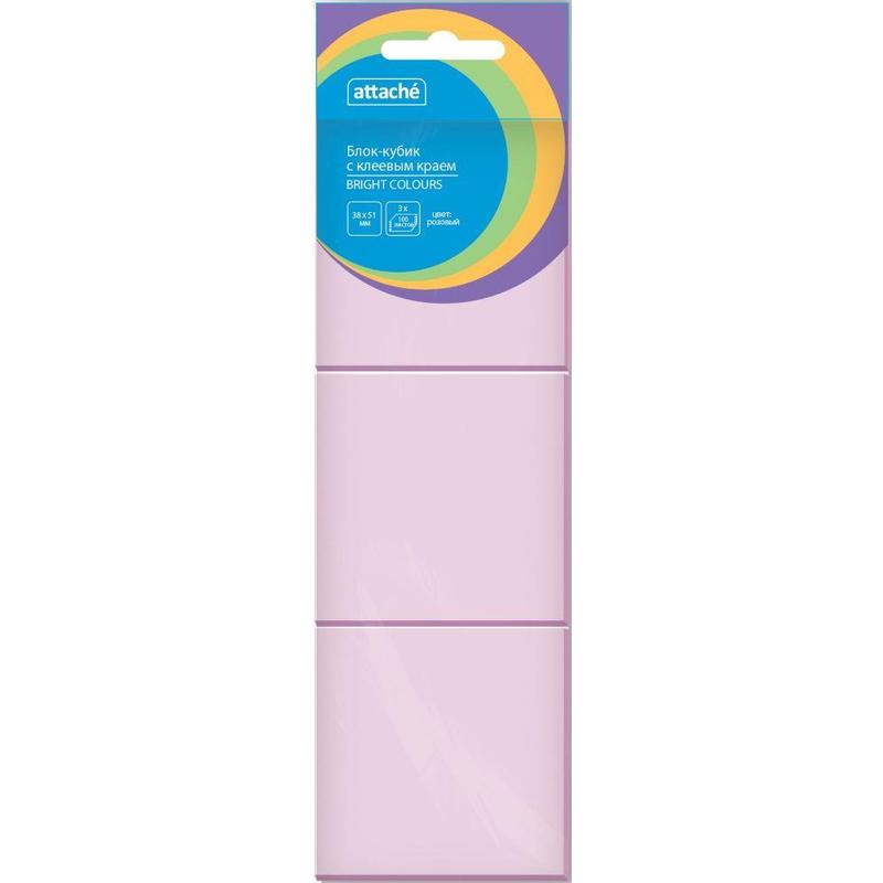 Стикеры Attache Bright colours 38х51 мм пастельные розовые 3 блока по 100 листов, 1495381, Розовый
Стикеры Attache Bright colours 38х51 мм пастельные розовые 3 блока по 100 листов, 1495381, Розовый
