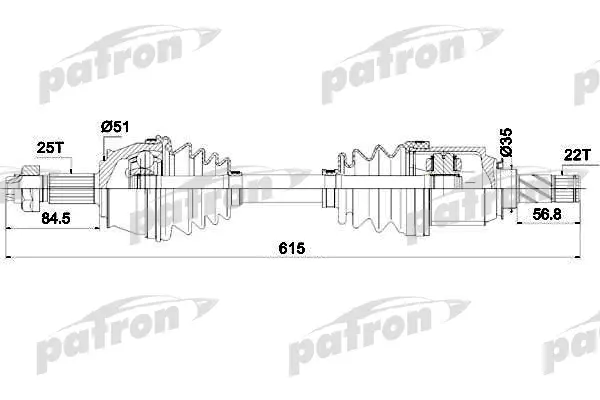 Полуось передняя левая 25x616x51x22 OPEL: CORSA D 1.3CDTI (55KW) 06- PATRON PDS0288
Полуось передняя левая 25x616x51x22 OPEL: CORSA D 1.3CDTI (55KW) 06- PATRON PDS0288