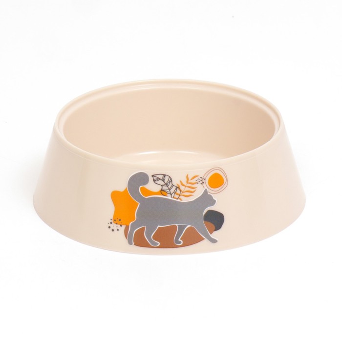 фото Миска для домашнего питомца zoo plast cats бежевая 0,3 л, 14,5 x 14,5 x 4 см