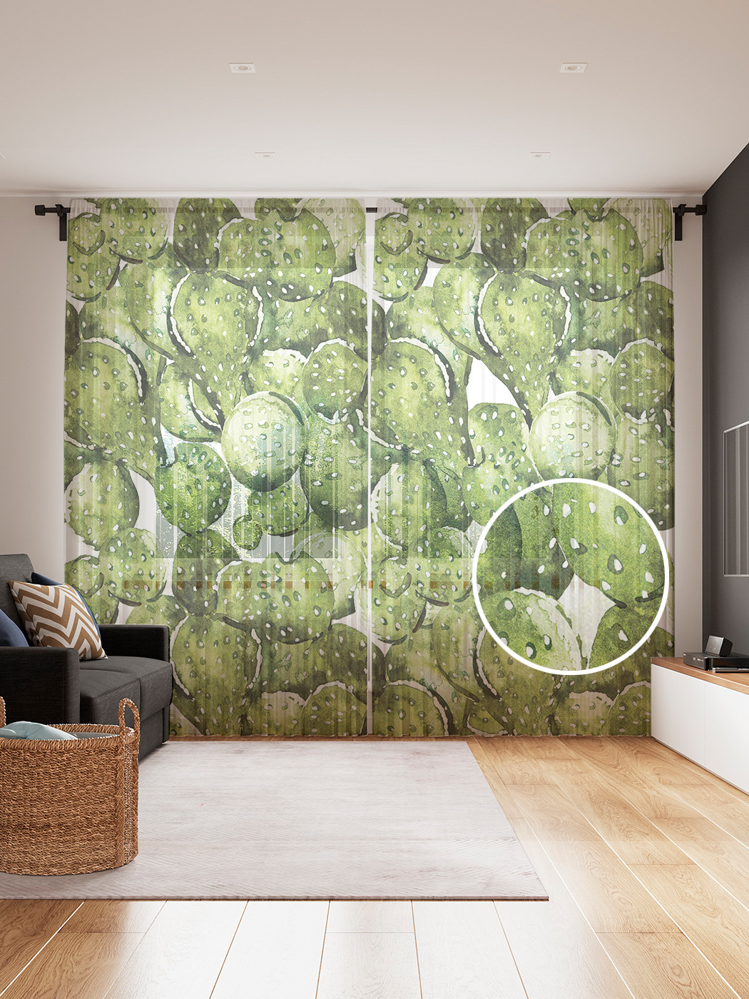 Фототюль JoyArty "Кактусы", 145x265см (2 полотна со шторной лентой + 50 крючков), Кактусы 
Фототюль JoyArty "Кактусы", 145x265см (2 полотна со шторной лентой + 50 крючков), Кактусы