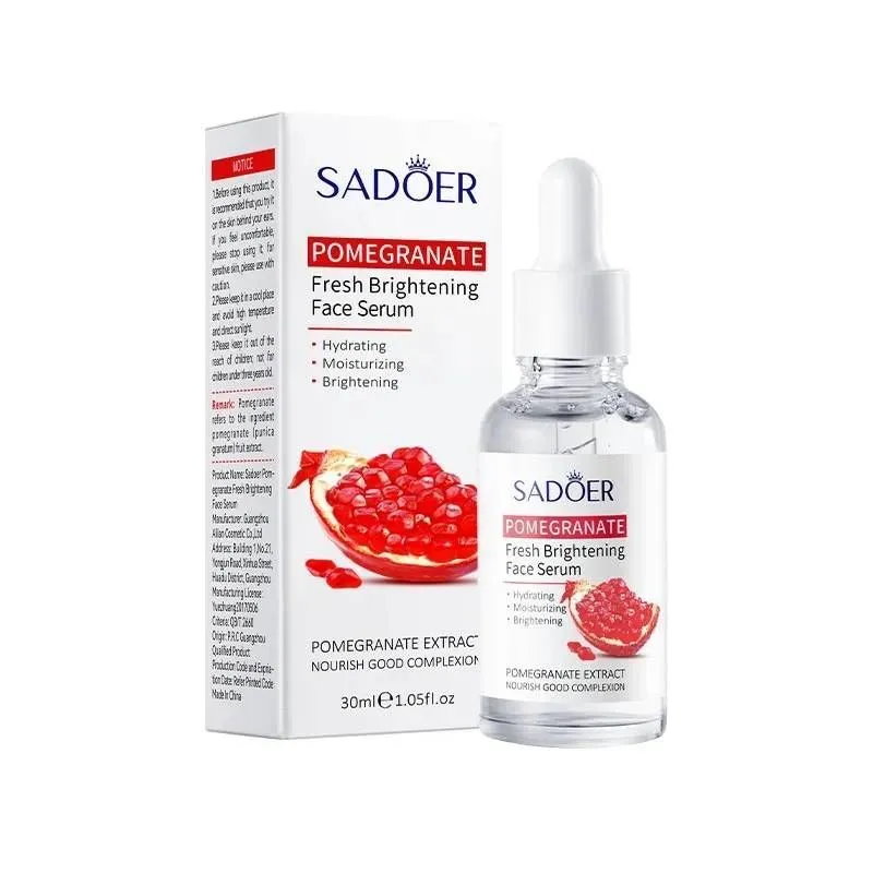 Освежающая и выравнивающая тон кожи сыворотка для лица Sadoer с экстрактом граната 30 мл, с экстрактом граната
Освежающая и выравнивающая тон кожи сыворотка для лица Sadoer с экстрактом граната 30 мл, с экстрактом граната