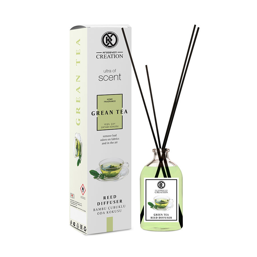 Аромадиффузор Kreasyon Reed Diffuser Green Tea 115 мл 
Аромадиффузор Kreasyon Reed Diffuser Green Tea 115 мл