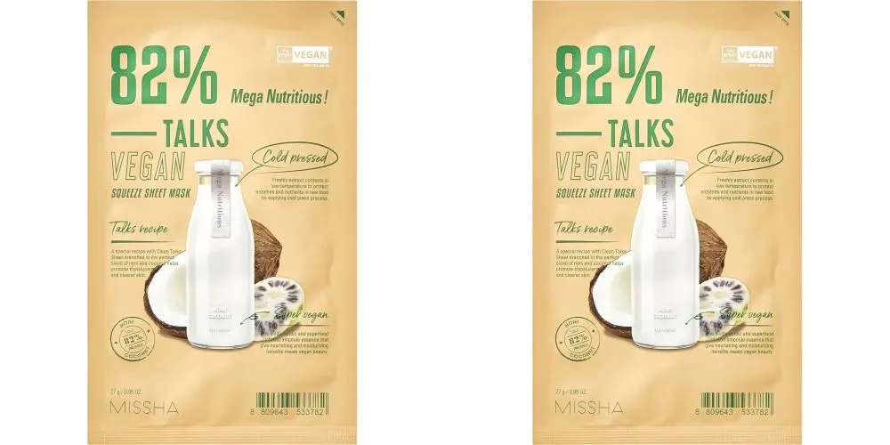 Маска Missha энерджайзер Talks Vegan Squeeze Mega Nutritious 27 г 2шт, Talks Vegan Squeeze Mega Nutritious
Маска Missha энерджайзер Talks Vegan Squeeze Mega Nutritious 27 г 2шт, Talks Vegan Squeeze Mega Nutritious