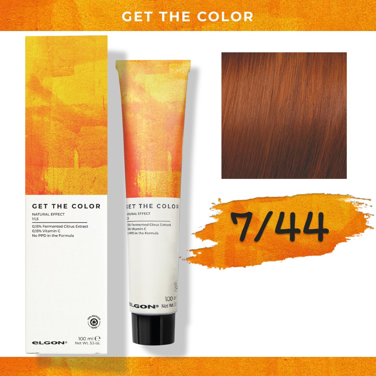 Стойкая краска для волос Elgon Get the Color 7/44 Русый Медный интенсивный, 100 мл, 36325
Стойкая краска для волос Elgon Get the Color 7/44 Русый Медный интенсивный, 100 мл, 36325