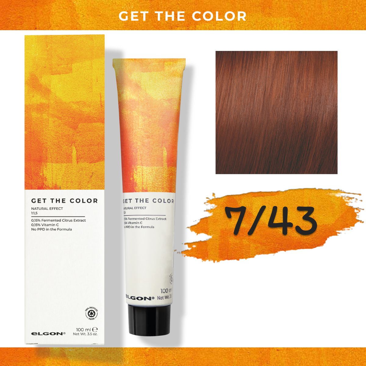 Стойкая краска для волос Elgon Get the Color 7/43 Русый Медно-золотистый, 100 мл, 36325
Стойкая краска для волос Elgon Get the Color 7/43 Русый Медно-золотистый, 100 мл, 36325