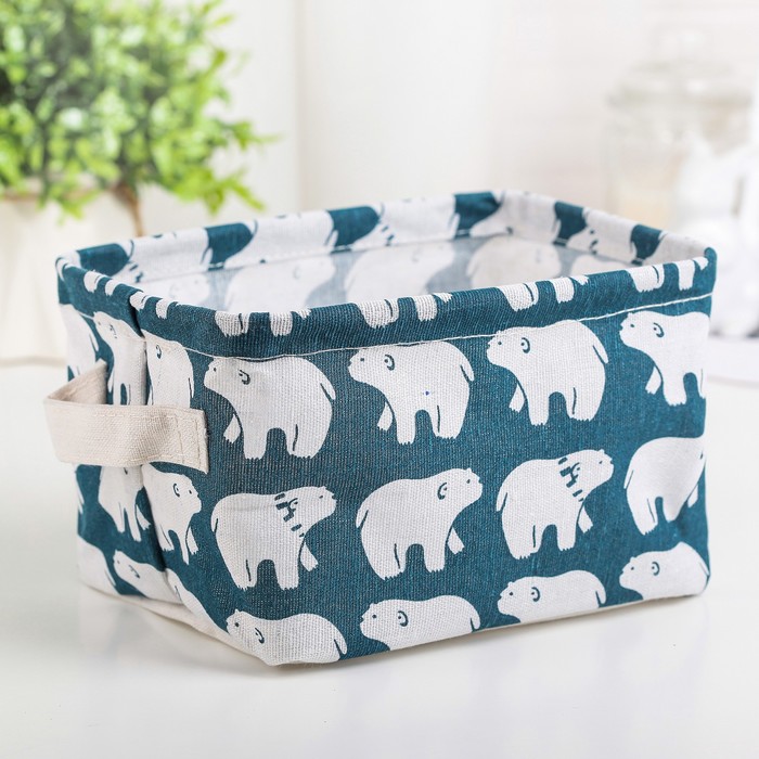 фото Органайзер для хранения с ручками медведи, 23×17,5×21 см nobrand