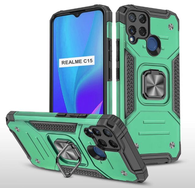 Противоударный чехол для Realme C15 зеленый с кольцом подставкой, Противоударный чехол для Realme C15
Противоударный чехол для Realme C15 зеленый с кольцом подставкой, Противоударный чехол для Realme C15