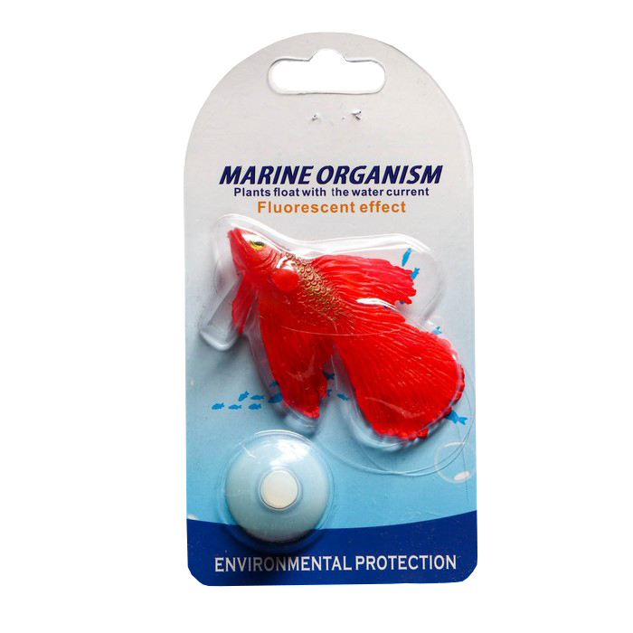 Декор для аквариума Бойцовая рыбка силиконовая, с неоновым эффектом, 8 х 1,5 х 5,2 см, Красный 
Декор для аквариума Бойцовая рыбка силиконовая, с неоновым эффектом, 8 х 1,5 х 5,2 см, Красный