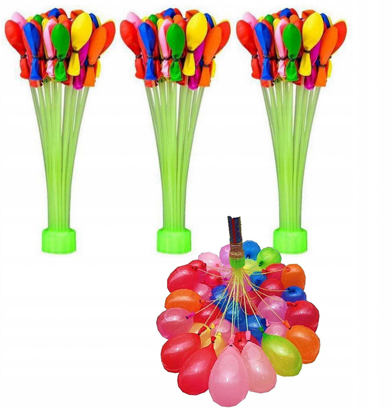 фото Водные шарики water balloons водяные бомбочки разноцветные с адаптером 111 шаров nobrand