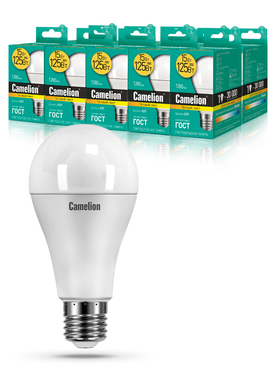Набор из 10 светодиодных лампочек Camelion LED 15W 3000K E27 10-12185, LED/C/A60/15W/10
Набор из 10 светодиодных лампочек Camelion LED 15W 3000K E27 10-12185, LED/C/A60/15W/10