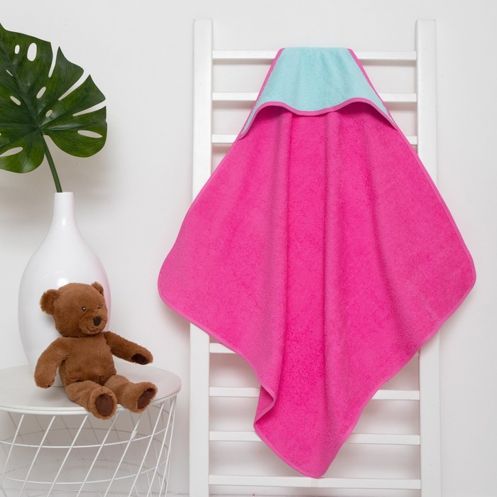 фото Полотенца для новорожденных крошка я махровое, 75х75 см, мятный, розовый
